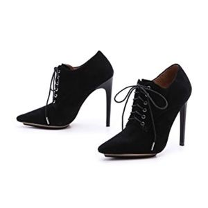 Black suede isabella booties by LAMB